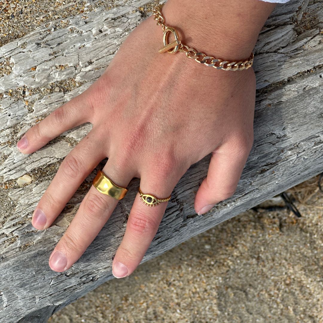 Anastasia - Bague créole dorée