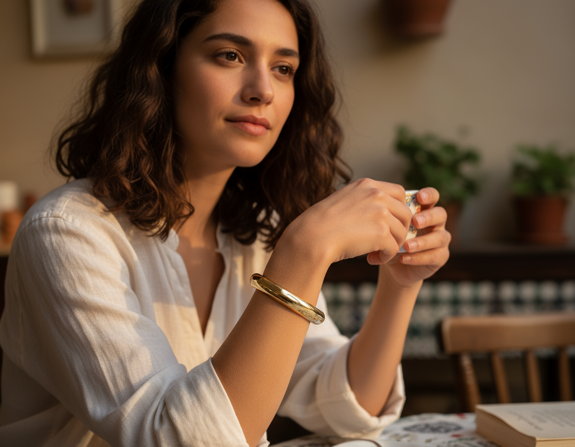 Lana - Jonc large doré