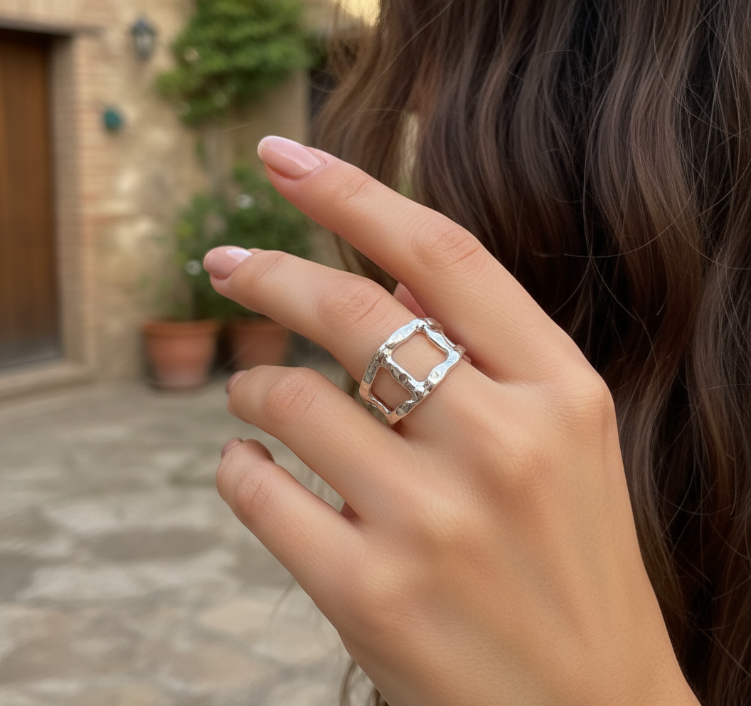 Léa - Bague en acier inoxydable