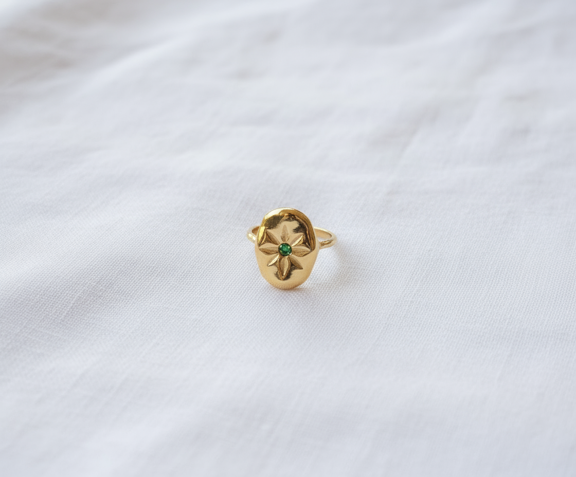 Maeva - Bague dorée acier inoxydable