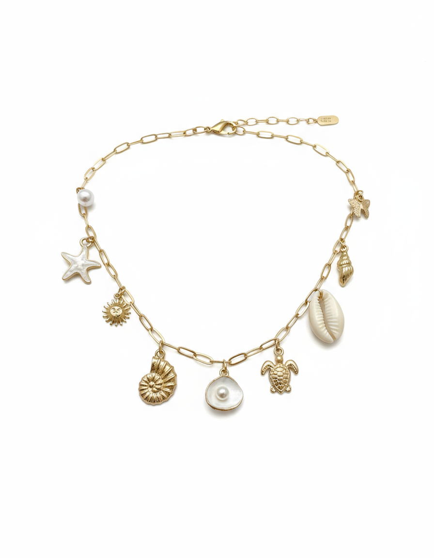 Anna -Collier Breloques Doré