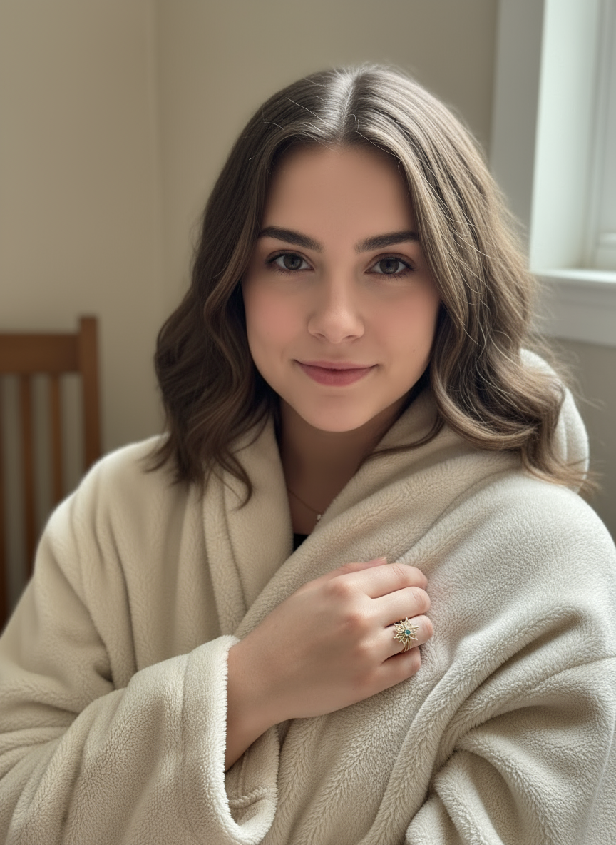 Marion - Bague dorée bleutée