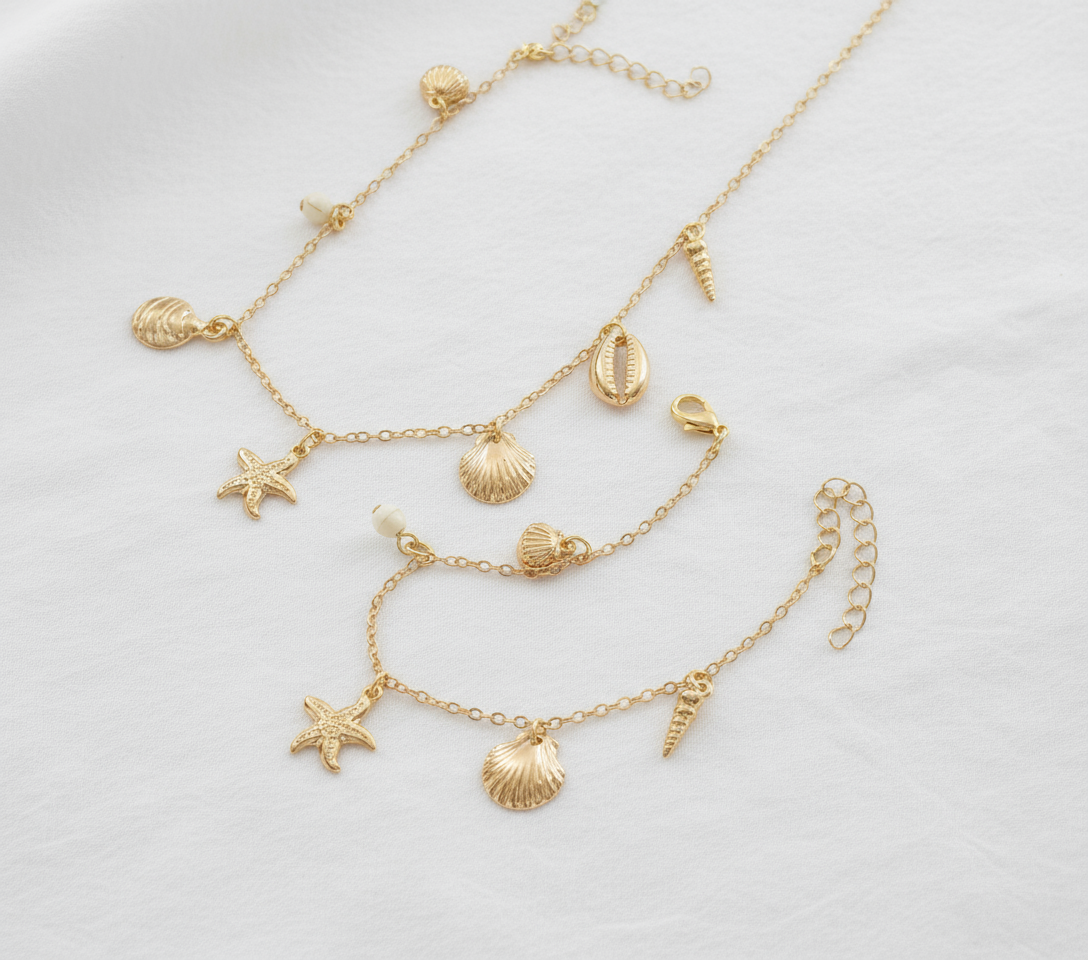 Leila - Ensemble collier + bracelet breloques