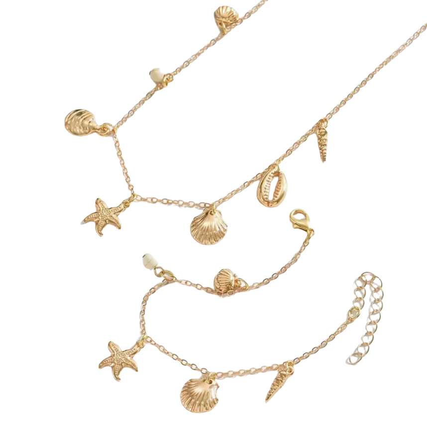 Leila - Ensemble collier + bracelet breloques