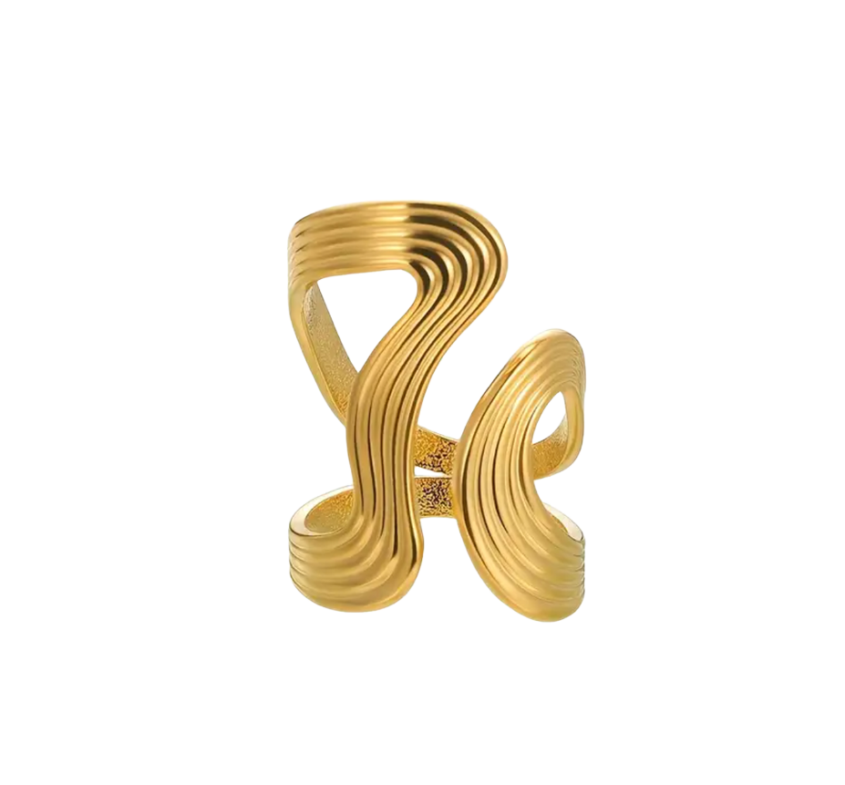 Ondine – Bague dorée en acier inoxydable