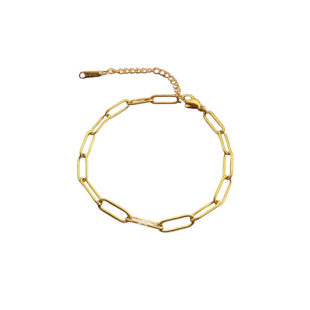 Céleste – Bracelet chaîne en acier inoxydable doré