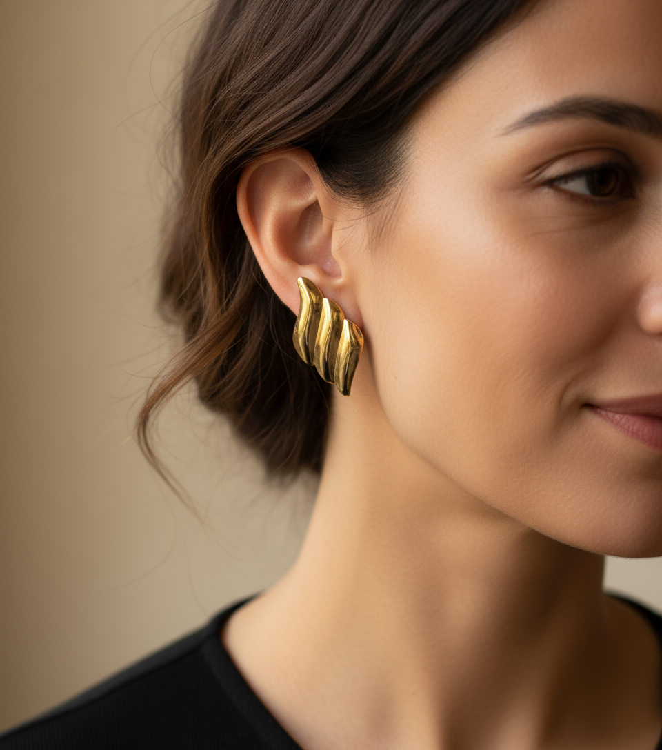 Adriana - Boucles d'oreilles dorés