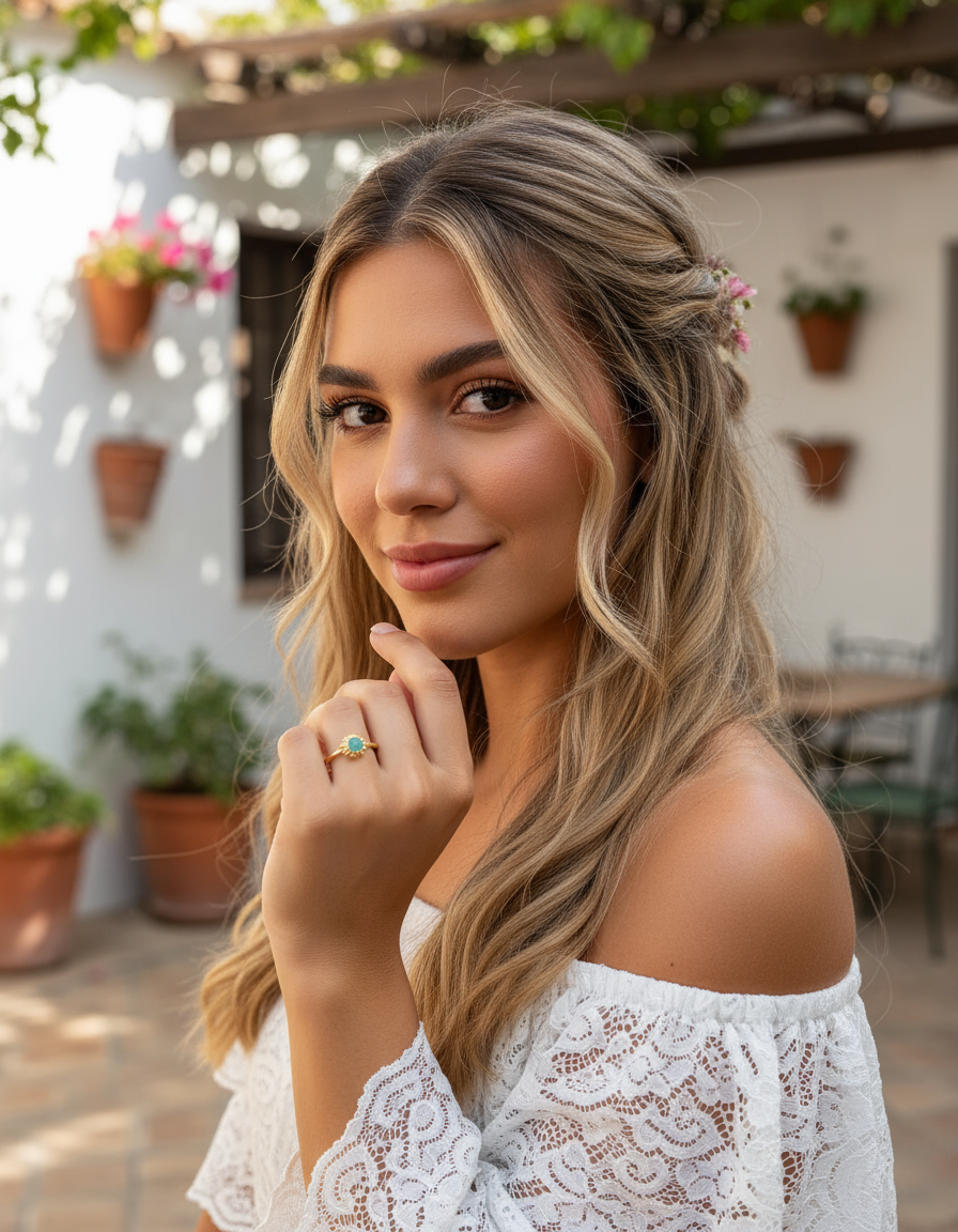 Margaux - Bague bleutée